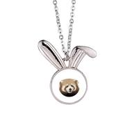 no/no Brown Jungle Civet Cats Lovely Little Rabbit Necklace Pendant Bunny Animal Jewelry Gift