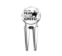 no/no Buy Fear Sell Greed Art Deco Fashion Golf Divot Tool Golf Ball Marker Repair Tool