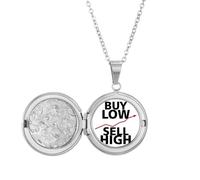 no/no Buy Low Sell High Art Deco Fashion Locket Necklace Hold Picture Jewelry Birthday Gift