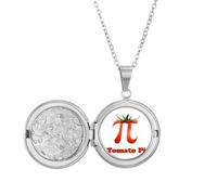 no/no Calculating Mathematical Pi Tomato Locket Necklace Hold Picture Jewelry Birthday Gift