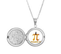 no/no Calculation Mathematical Pi Pumpkin Locket Necklace Hold Picture Jewelry Birthday Gift
