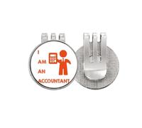 no/no Calculator Accounting Data Job Golf Ball Marker Hat Cap Clip Enamel Magnetic