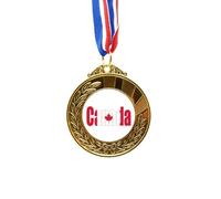 no/no Canada Country Flag Name Art Deco Fashion Gold Award Winner Medal First Place Ribbon