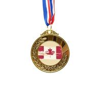 no/no Canada Flavor Flag and Maple Gold Award Winner Medal First Place Ribbon