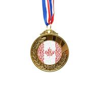 no/no Canada National Flag Maple Mosaic Gold Award Winner Medal First Place Ribbon