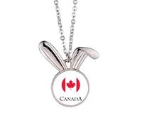 no/no Canada North American Maple Vancouver Rabbit Necklace Pendant Bunny Animal Jewelry Gift
