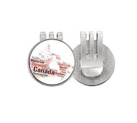 no/no Cananda Map with City Names Landmarks Golf Ball Marker Hat Cap Clip Enamel Magnetic