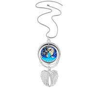no/no Carnival Love Between Men Women Pendant Angel Wings Rotating Necklace Jewelry