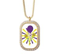 no/no Carnival Rio Brazil Stick Hammer Necklace Pendant Diamond Crystal Golden Jewelry