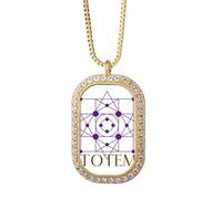 no/no center square line Necklace Pendant Diamond Crystal Golden Jewelry
