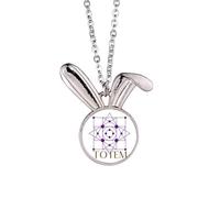 no/no center square line Rabbit Necklace Pendant Bunny Animal Jewelry Gift