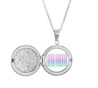 no/no Change Repetitive Color Art Deco Fashion Locket Necklace Hold Picture Jewelry Birthday Gift