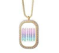 no/no Change Repetitive Color Art Deco Fashion Necklace Pendant Diamond Crystal Golden Jewelry
