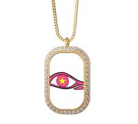 no/no Charade Thellord Eye Necklace Pendant Diamond Crystal Golden Jewelry