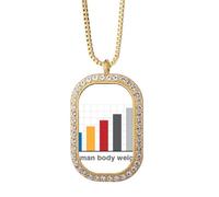 no/no Charts People Weight Gain Necklace Pendant Diamond Crystal Golden Jewelry