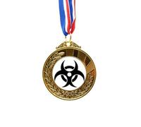 no/no Checal Toxic Radiation Harmful Pattern Gold Award Winner Medal First Place Ribbon