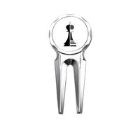 no/no Checkerboard King Black Word Chess Golf Divot Tool Golf Ball Marker Repair Tool