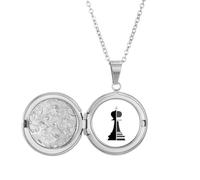 no/no Checkerboard King Black Word Chess Locket Necklace Hold Picture Jewelry Birthday Gift