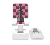no/no Checkerboard Queen White Word Chess Adjustable Cell Phone Stand Desk Foldable