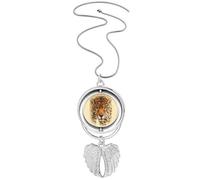 no/no cheetah near fierce fart deco fashion Pendant Angel Wings Rotating Necklace Jewelry