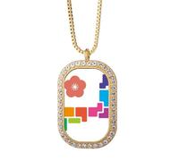 no/no Cherry Blossom Tokyo City Achievement Culture Necklace Pendant Diamond Crystal Golden Jewelry