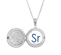no/no Chestry Elements Period Table Alkaline Earth Metal Strontium Sr Locket Necklace Hold Picture Jewelry Birthday Gift