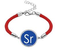 no/no Chestry Elements Period Table Alkaline Earth Metal Strontium Sr Lucky Red String Bracelet Rope Bracelet Handmade