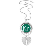 no/no Chestry Elements Period Table Rare Gas Krypton Kr Pendant Angel Wings Rotating Necklace Jewelry