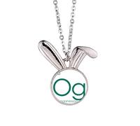 no/no Chestry Elements Period Table Rare Gas Oganesson Og Rabbit Necklace Pendant Bunny Animal Jewelry Gift