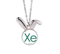 no/no Chestry Elements Period Table Rare Gas Xenon Xe Rabbit Necklace Pendant Bunny Animal Jewelry Gift