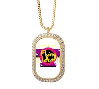 no/no Children Happy Pure Dreams Necklace Pendant Diamond Crystal Golden Jewelry