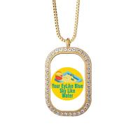 no/no Children Hearts Pure Happy Necklace Pendant Diamond Crystal Golden Jewelry