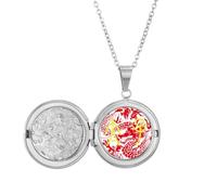 no/no China Ancient Emperor Son Dragon Pattern Locket Necklace Hold Picture Jewelry Birthday Gift