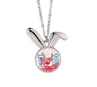 no/no China Ancient Empress Phoenix Pattern Rabbit Necklace Pendant Bunny Animal Jewelry Gift