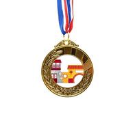 no/no China Architecture Chinese Pattern Gold Award Winner Medal First Place Ribbon