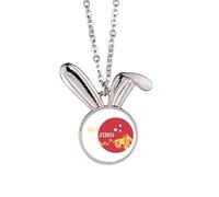 no/no China Beijing Historical Building Wonders Rabbit Necklace Pendant Bunny Animal Jewelry Gift