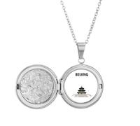 no/no China Beijing Temple Heaven Sacred Locket Necklace Hold Picture Jewelry Birthday Gift