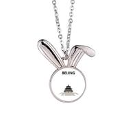 no/no China Beijing Temple Heaven Sacred Rabbit Necklace Pendant Bunny Animal Jewelry Gift