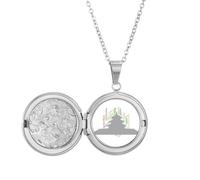 no/no China Building Temple Heaven Wordcloud Locket Necklace Hold Picture Jewelry Birthday Gift