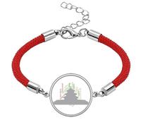no/no China Building Temple Heaven Wordcloud Lucky Red String Bracelet Rope Bracelet Handmade