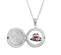 no/no China Learning Red Educational Propaganda Locket Necklace Hold Picture Jewelry Birthday Gift