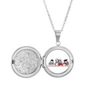 no/no China Red Education Promotion Class Locket Necklace Hold Picture Jewelry Birthday Gift