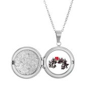no/no China Red Education Propaganda Explain Locket Necklace Hold Picture Jewelry Birthday Gift