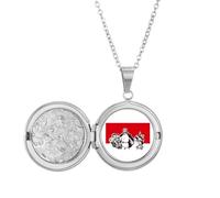 no/no China Red Education Propaganda Leader Locket Necklace Hold Picture Jewelry Birthday Gift