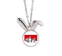 no/no China Red Education Propaganda Leader Rabbit Necklace Pendant Bunny Animal Jewelry Gift