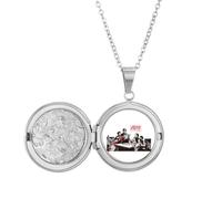no/no China Red Education Propaganda Professor Locket Necklace Hold Picture Jewelry Birthday Gift