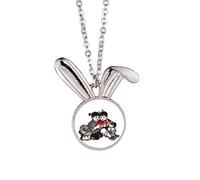 no/no China Red Education Propaganda Study Rabbit Necklace Pendant Bunny Animal Jewelry Gift