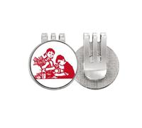 no/no China Red Education Propaganda Technology Golf Ball Marker Hat Cap Clip Enamel Magnetic