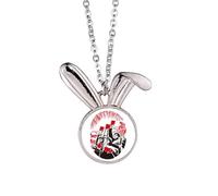 no/no China Red Education Propaganda Unity Rabbit Necklace Pendant Bunny Animal Jewelry Gift