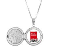 no/no China Red Education Unity Propaganda Locket Necklace Hold Picture Jewelry Birthday Gift